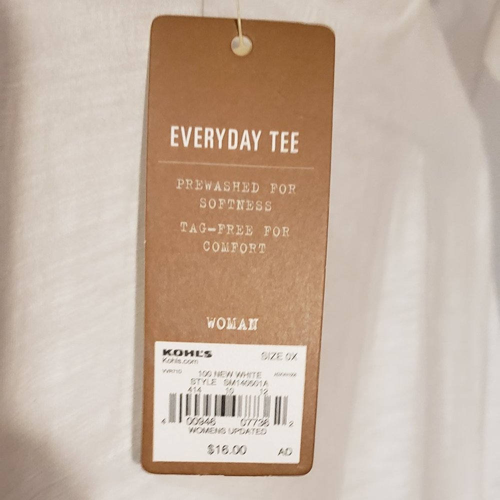 White V neck short sleeve tshirt Sonoma - Picture 3 of 4